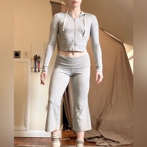 y2k Hoodie and capris yoga Pants Set